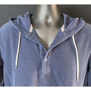 Brooks Brothers Red Fleece Men's Blue Hoodie Size Medium Cotton Sweatshirt